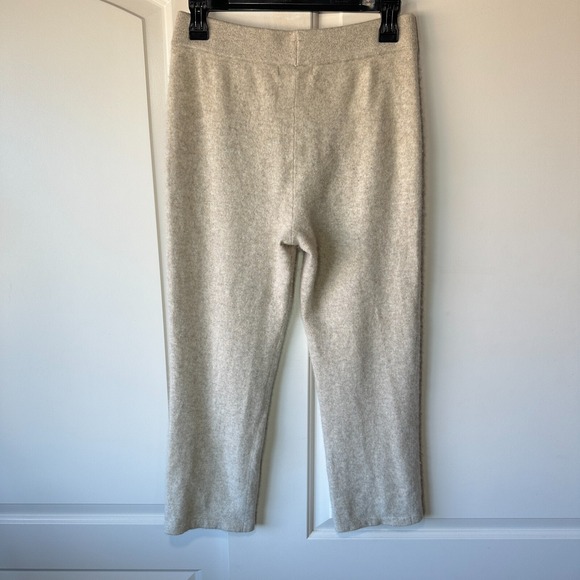 Naadam Signature Cashmere Cropped Pants Oatmeal Womens S Beige Neutral High Rise - Picture 5 of 6